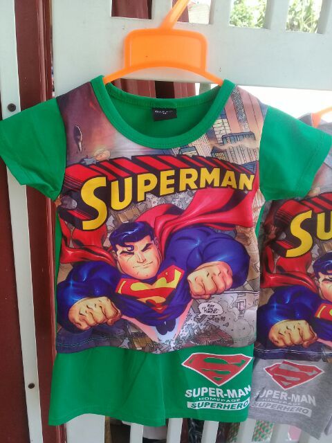 Thanh lý Bộ cotton cộc tay bé trai hình siêu nhân (superman) đẹp giá rẻ Sale còn 19K