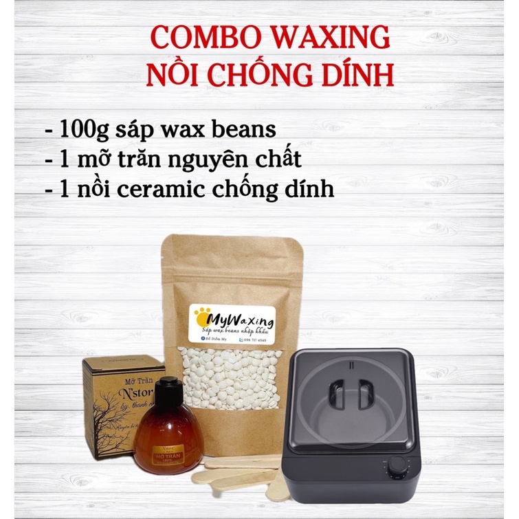 COMBO WAXING NỒI CHỐNG DÍNH CERAMIC (Màu ngẫu nhiên)