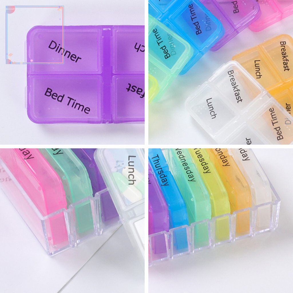 Hộp Đựng Thuốc 7 Ngày 28 Ngăn Chống Ẩm Mốc Tiện Dụng