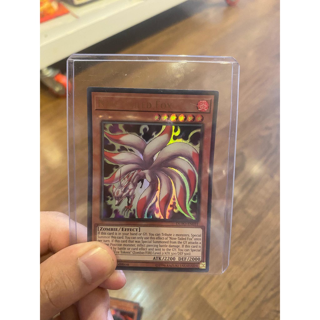 Lá bài thẻ bài Yugioh Nine Tailed Fox – Ultra Rare - Tặng bọc bài nhựa bảo quản