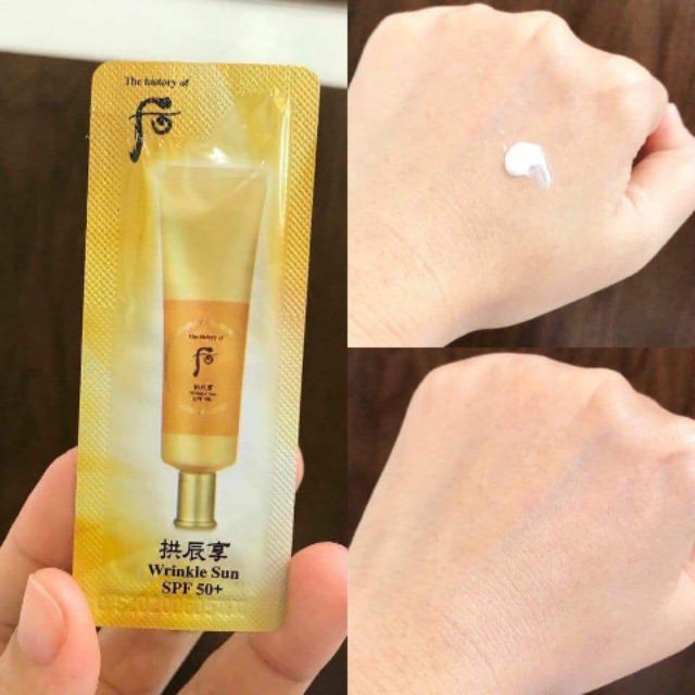 Combo 10 Gói Kem Chống Nắng Chống Nhăn Whoo Vàng Jin Hea Yoon Sun Wrinkle Sun SPF 50+, PA++++