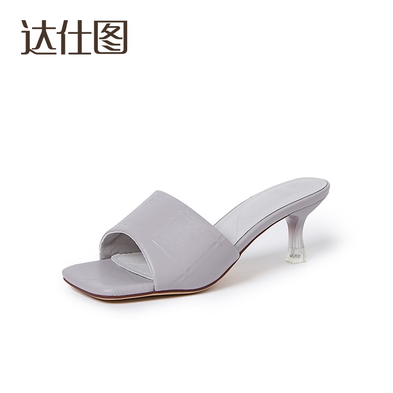 Dép Dusto quai ngang bản rộng, gót nhọn cao 6cm (size 35, 36)
