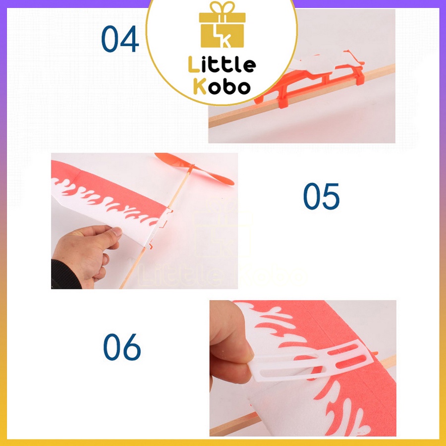 Máy Bay Dây Thun Cỡ Lớn Đồ Chơi Ngoài Trời Máy Bay Xốp Ném Tay