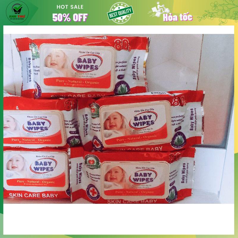 Khăn giấy ướt Baby wipes 80gr kích thước: 20 x 15cm