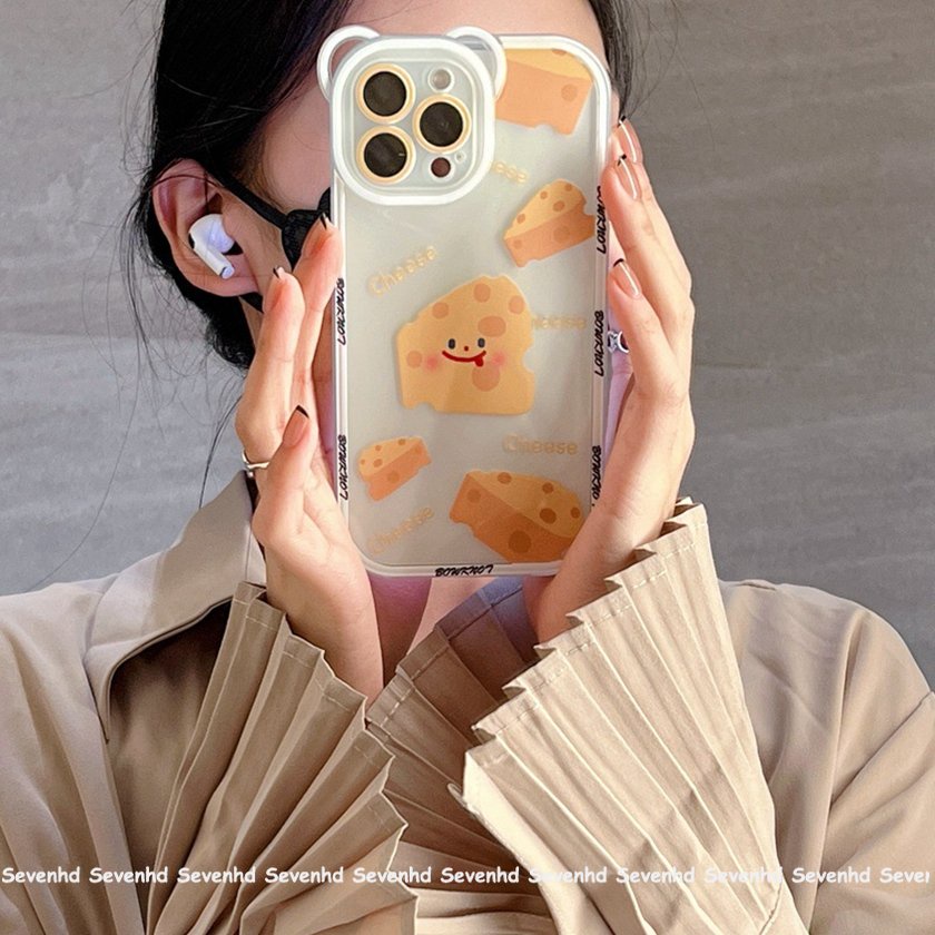 Ốp Điện Thoại Họa Tiết Tai Gấu / Phô Mai Cho iPhone 13 12 11 Pro Max Xs Max Xr X 7 8 6 6s Plus
