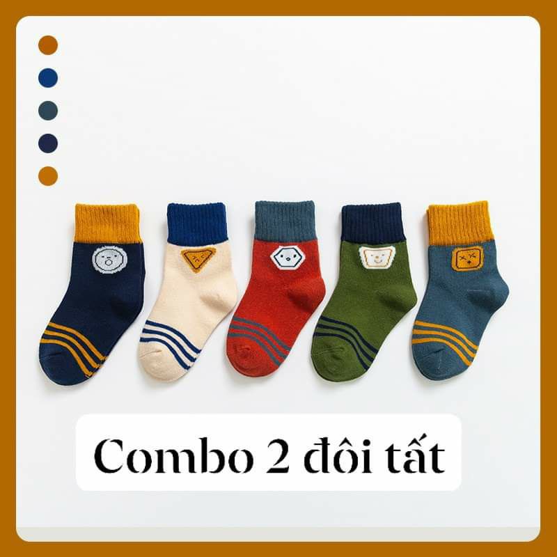 Combo 2 Đôi Tất Họa Tiết Ngộ Nghĩnh Cho bé 1-12y