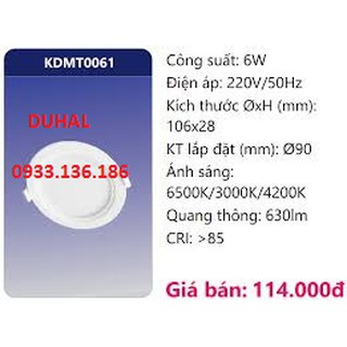 Đèn led âm trần Duhal KDMT0061