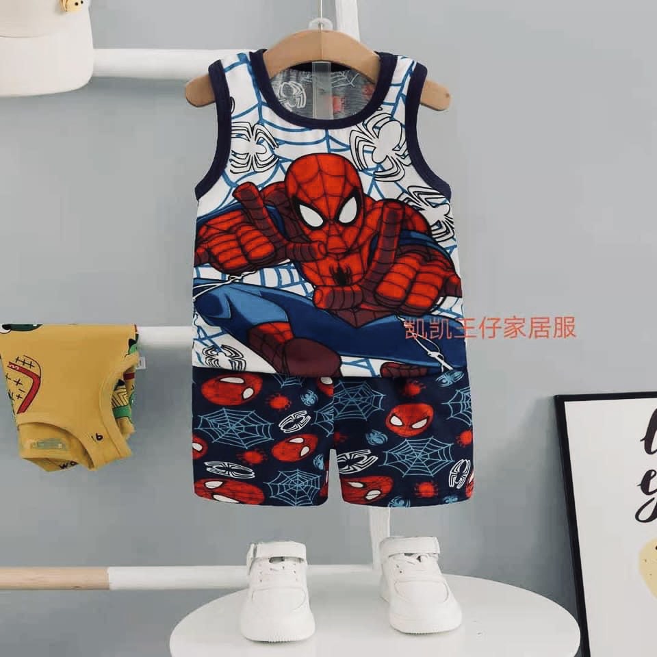 Đồ bộ Quảng Châu - Bộ ba lỗ Cotton Xuất Hàn cho bé trai 4-6 tuổi