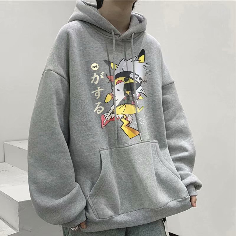 Áo Hoodie In Họa Tiết Hoạt Hình Phong Cách Nhật Hàn Cho Nam 5 Màu (M-8Xl)