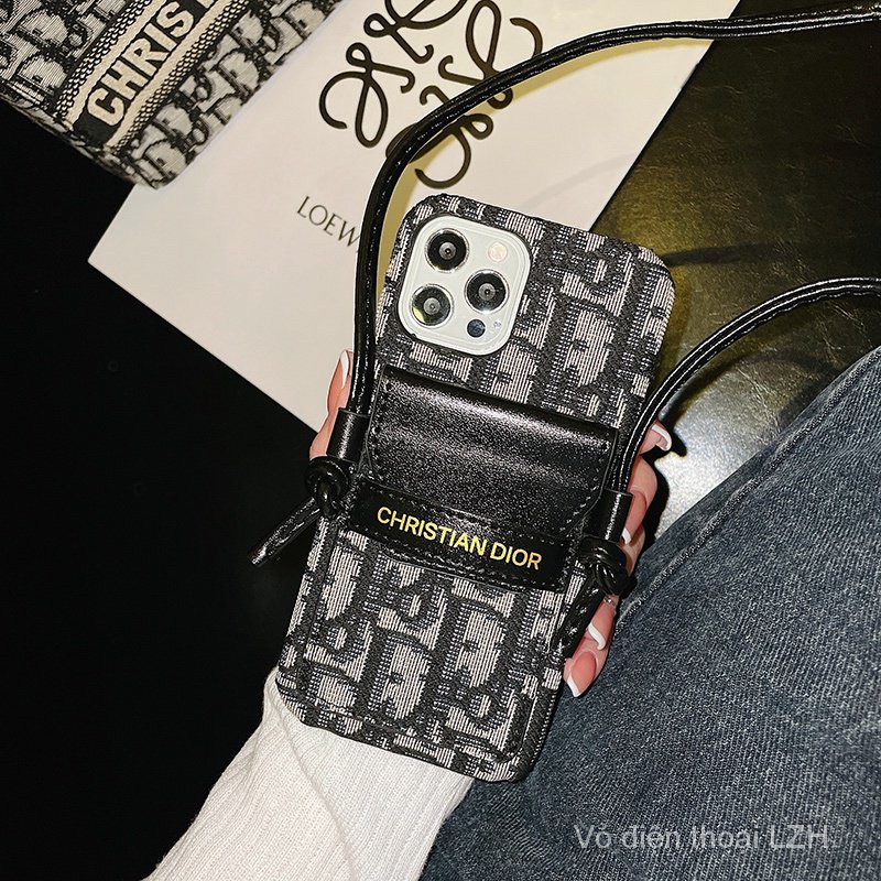 Apple Ốp Điện Thoại Có Ngăn Đựng Thẻ Và Dây Đeo Chéo Cho iphone 12Promax 11 15 14 13 pro 8Plus xs max Xr