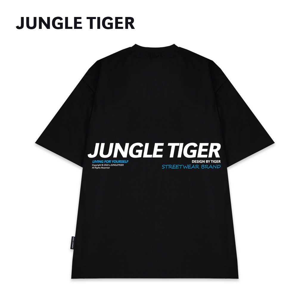 Áo Thun Nam Nữ Unisex JUNGLE TIGER áo phông Basic Tee Tay Lỡ Logo Ver2.0 oversize form rộng
