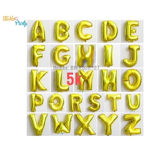 BÓNG KIẾNG CHỮ CÁI,SỐ RỜI 40CM VÀNG VÀ BẠC