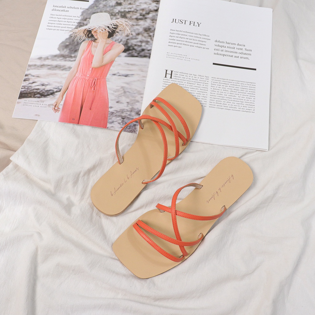 Dép nữ đế bệt đi biển dáng dép lê sandal quai mảnh đẹp thời trang công sở bAimée &amp; bAmor - MS1781