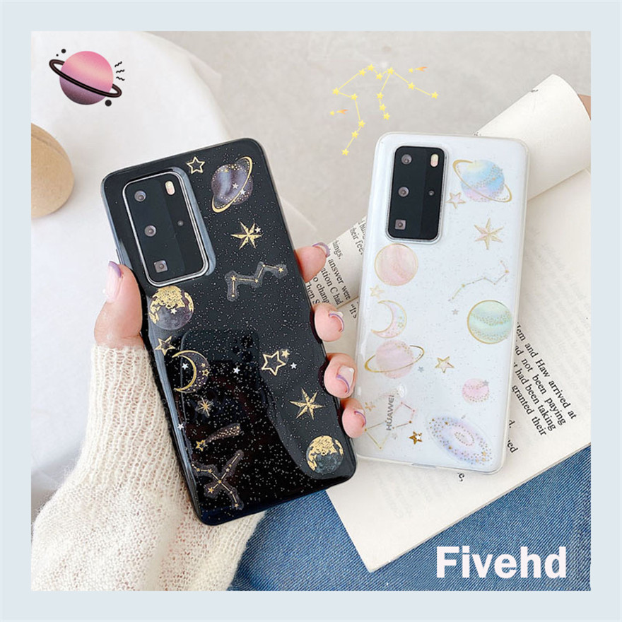 🌈Ready Stock🎁 Samsung Galaxy S20 Ultra S10 S9 S8 Plus S7 Edge Note10 Plus 8 9 Phone Case Bling Glitter Starry Sky Transparent Soft Shell All-inclusive Protective Cover