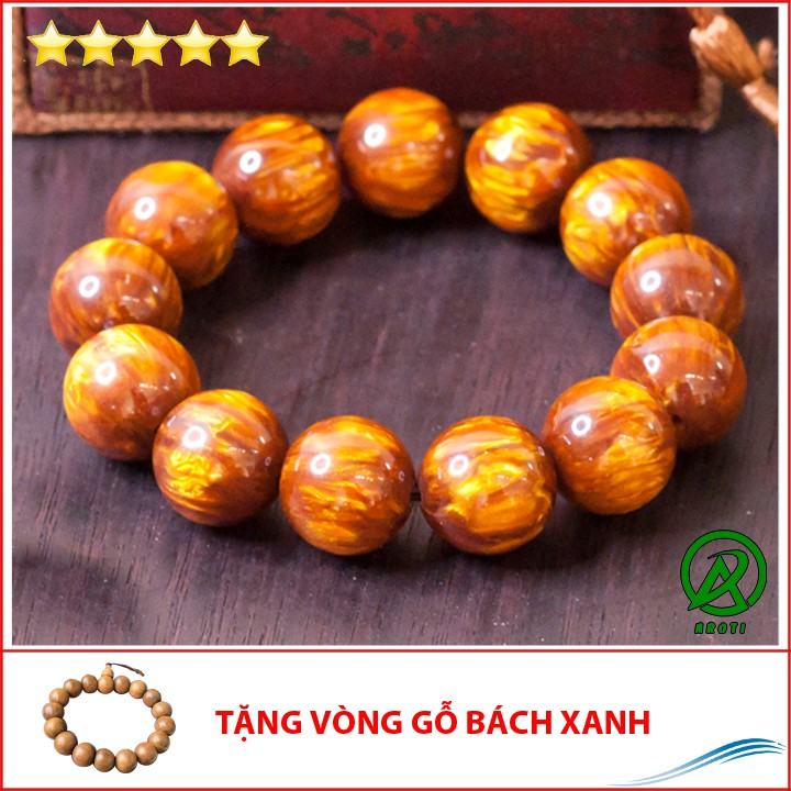 Vòng phong thủy gỗ hải liễu 18 ly - Hợp mệnh Kim - Thủy - Mộc V204-18(GB)-Kèm Vòng Gỗ Bách Xanh