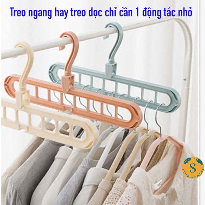 Móc Treo Quần Áo Đa Năng 9 Lỗ Tiết Kiệm Diện Tích - Móc Treo Đa Năng Siêu Bền [MÓC 9 LỖ]