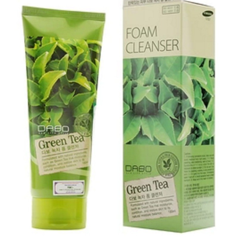 Sữa Rửa Mặt Trà xanh Dabo Green Tea Foam Cleanser Hàn quốc 180ml/Hộp - Hàng Chính hãng