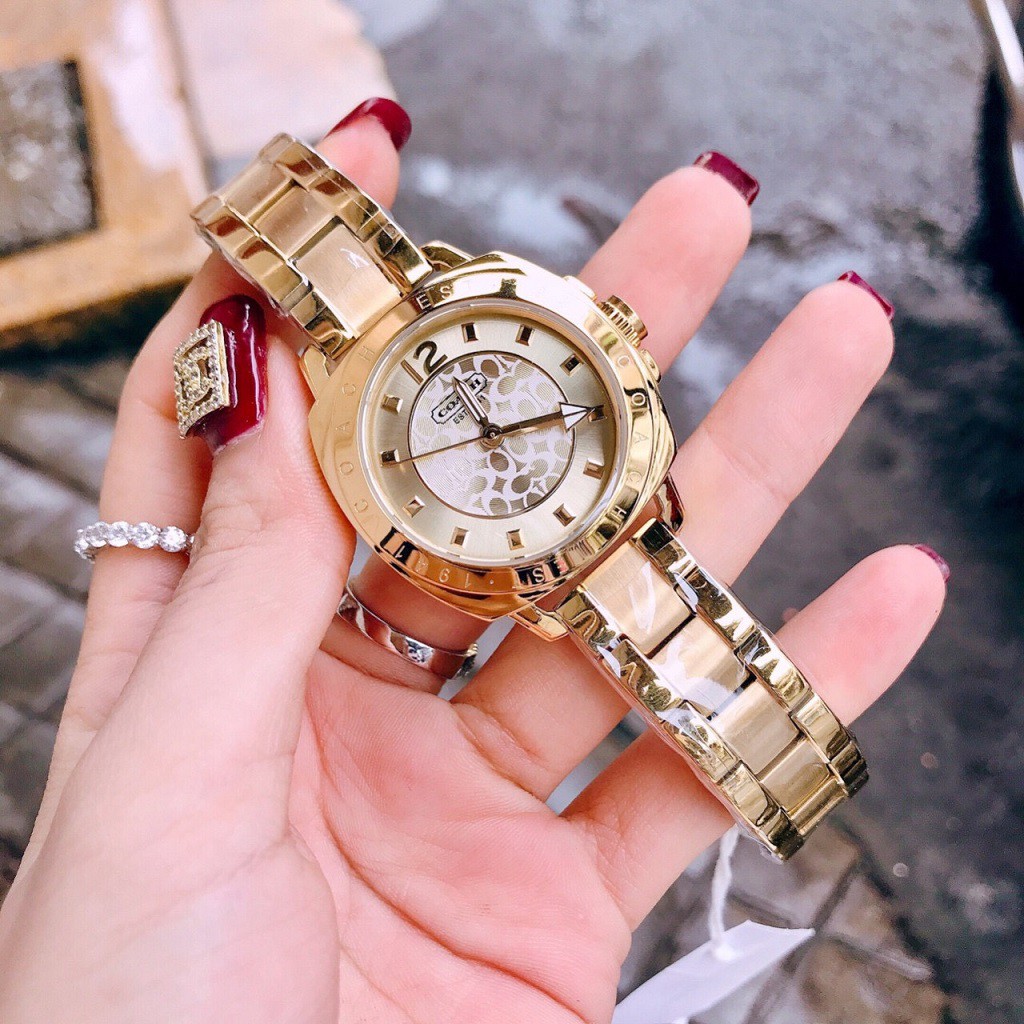 [Chính Hãng] Đồng Hồ Coach Nữ Dây Kim Loại Vàng 35mm