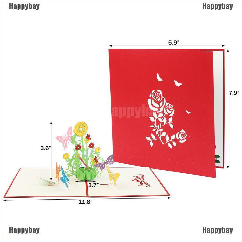 Happybay Butterflies Pop Up Card with Sticker Greeting Cards 3D Paper Card Greeting Card