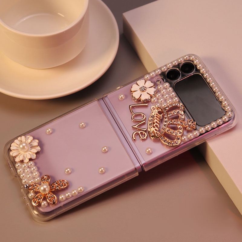 Ốp Điện Thoại Trong Suốt Đính Đá Kim Cương Giả Nhiều Màu Cho Samsung Galaxy Z Flip 3 Samsung Galaxy Z Flip 3 5G