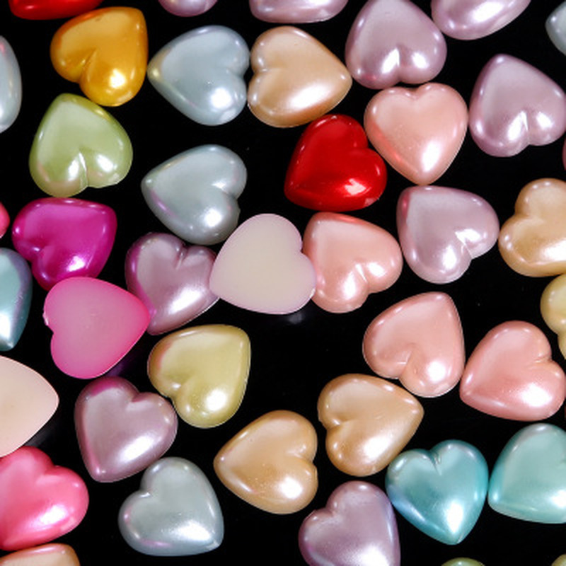 Ngọc trai giả hình trái tim kích thước 3 / 4 / 6 / 8 / 10 / 12mm