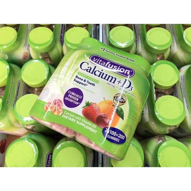 Kẹo Vitafusion Calcium + D3 100 viên