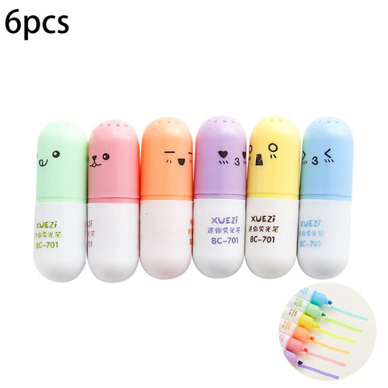 Set 6 bút dạ nhiều kiểu tuỳ chọn dễ thương