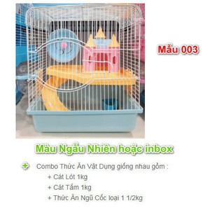 Combo Lồng + Thức Ăn, Vật Dụng Hamster ( Tặng Nón Mũ Hamster / Áo Hamster / Mè Đen )