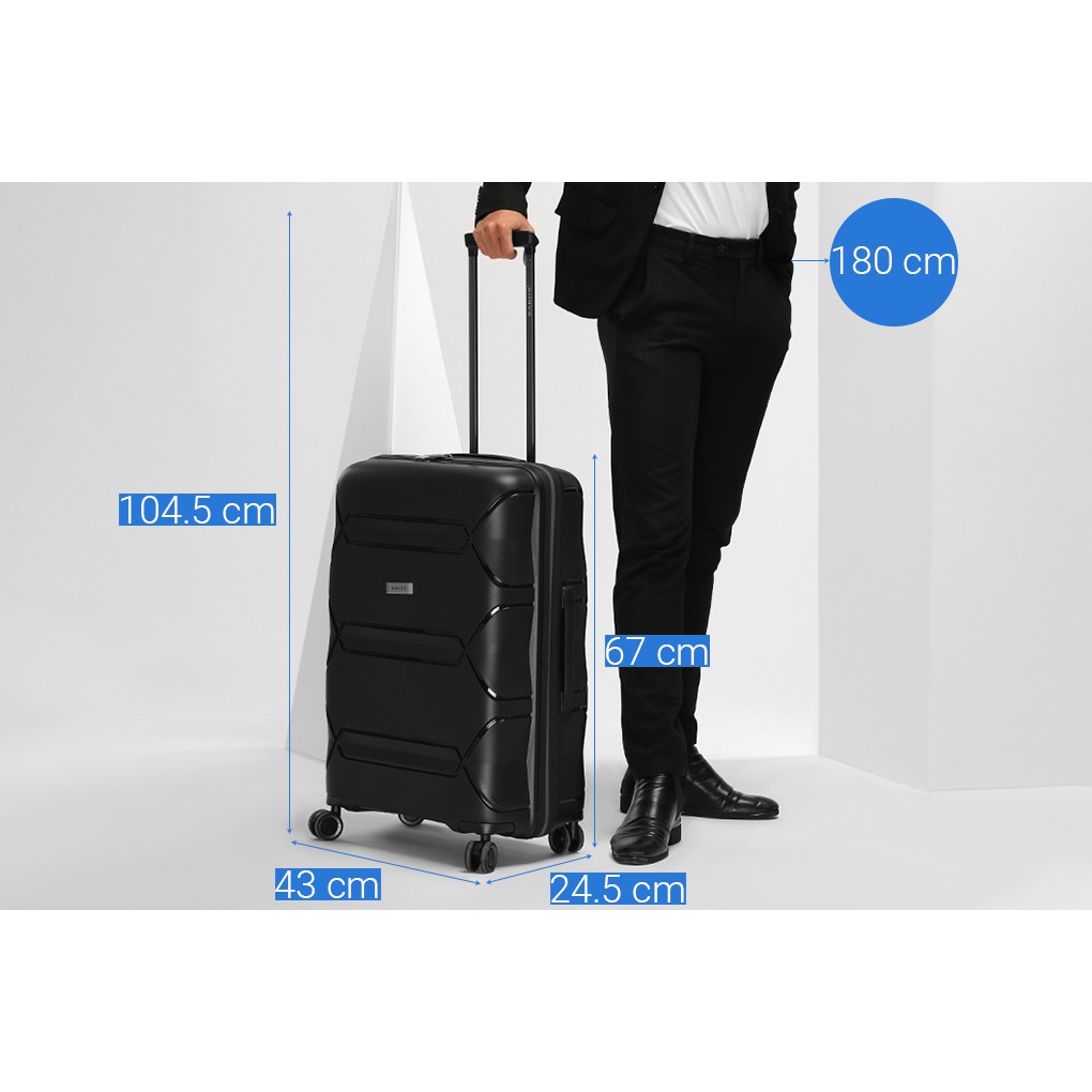 Vali Kéo Nhựa Du Lịch SAKOS INFINITY Z26 - Size M / Ký Gửi  - Khóa TSA - Nhựa PP