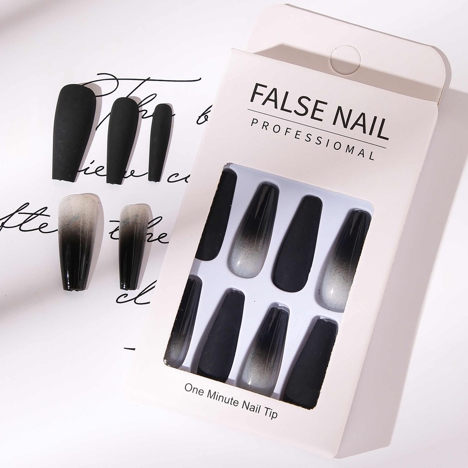 Set 24 Móng Tay Giả Siêu Dài Màu Gradient