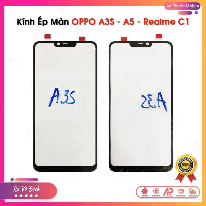 Kính OPPO A3S / A5 / Realme C1 - Mặt Kính Ép Màn Hình OPPO Cao cấp