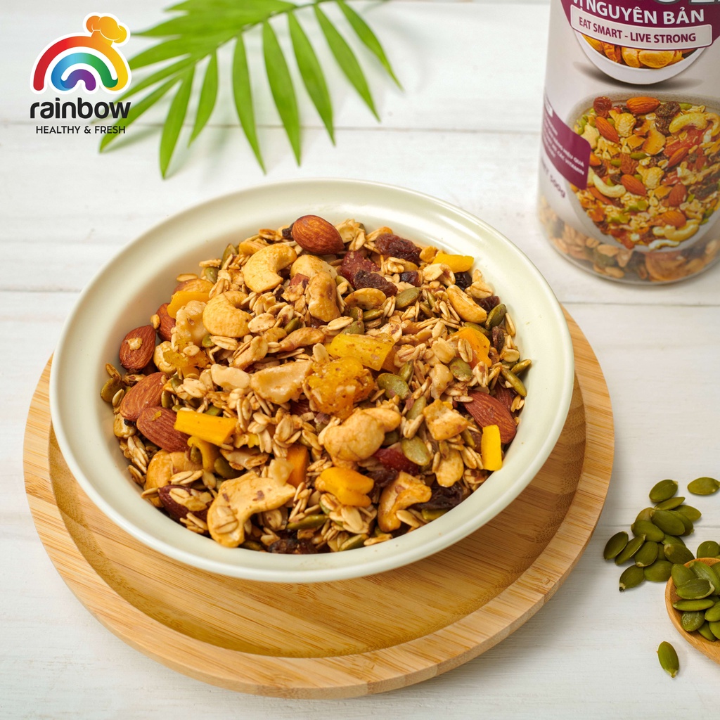 Granola Siêu Hạt RAINBOW Ngũ Cốc Giảm Cân Tiện Lợi Thơm Ngon Không Đường