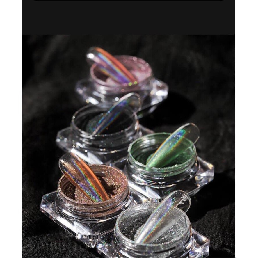 Set nhũ tráng gương ánh cầu vồng 12 hũ trang trí nail siêu hot