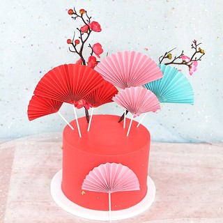 Combo 5 bộ quạt giấy trang trí bánh kem