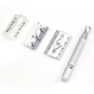 Dao Cạo râu INOX cổ điển chính hãng Cán Tháo Rời Hộp Gương