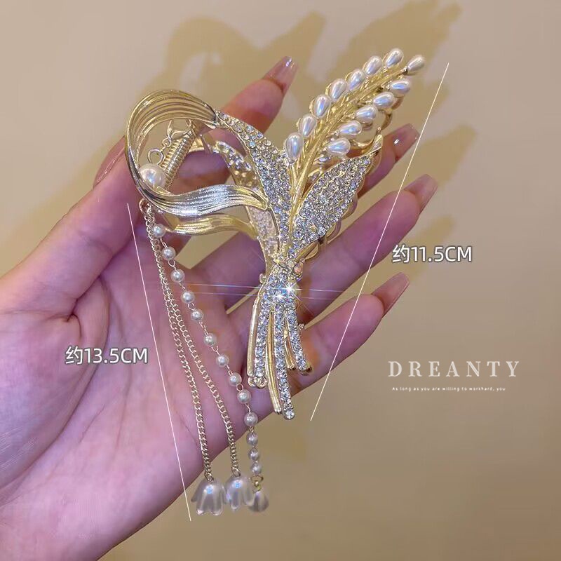 Kẹp Tóc Hình Cá Mập Đính Ngọc Trai Sang Trọng