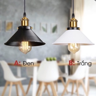Đèn thả đơn nón cụp hợp kim sơn tĩnh điện màu đen đuôi đồng chưa bao gồm bóng đèn TCF.012