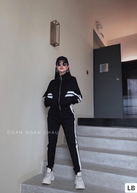 Bộ set thể thao cánh dơi kẻ sọc sz S M