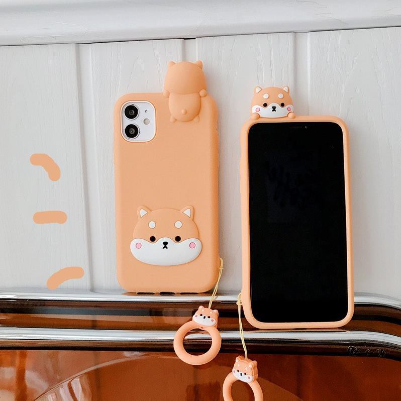 Ốp lưng Iphone thú leo Shiba Inu kèm móc đeo 6/6plus/6s/6s plus/6/7/7plus/8/8plus/x/xs/xs max/11/11 promax