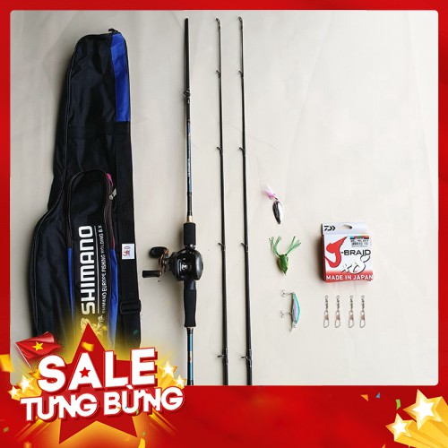 Cần câu cá ❤️FREE SHIP❤️ Bộ Cần Câu Lure Shimano máy ngang 2 ngọn ,đảm bảo rẻ nhất