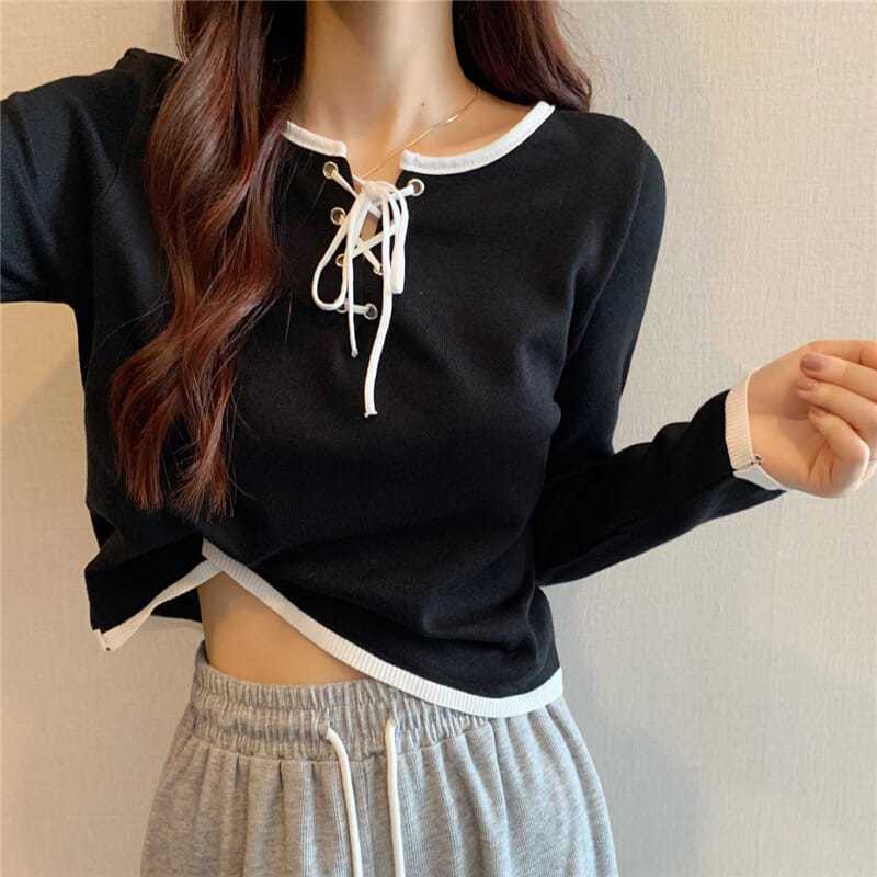 Áo sweater Dệt Kim Cổ Tròn Dáng Ôm Phong Cách Hàn Quốc Cho Nữ JL-TX-549