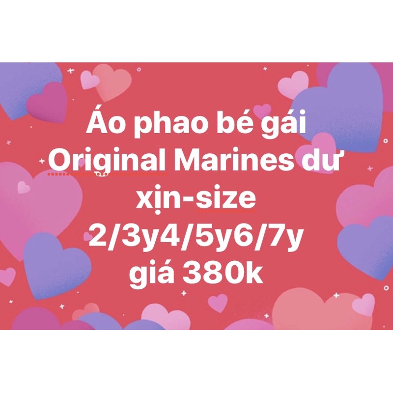 Áo khoác phao bé gái, Original Marines, dư xịn
