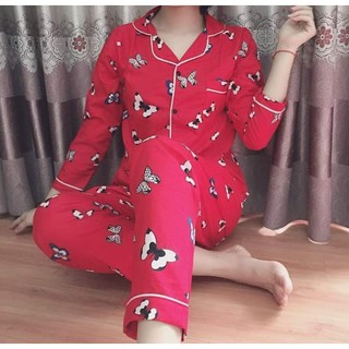 Đồ Bộ Pijama Tay Dài Vải Kate Thái Min Đẹp 45-59kg CAM KẾT ĐÚNG MẪU