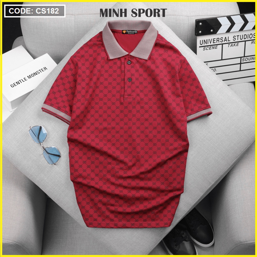 Áo Thun Polo Nam Cổ Bẻ Ngắn Tay In Họa Tiết Thời Trang Basic, Mặc Cực Mát mã AO.34