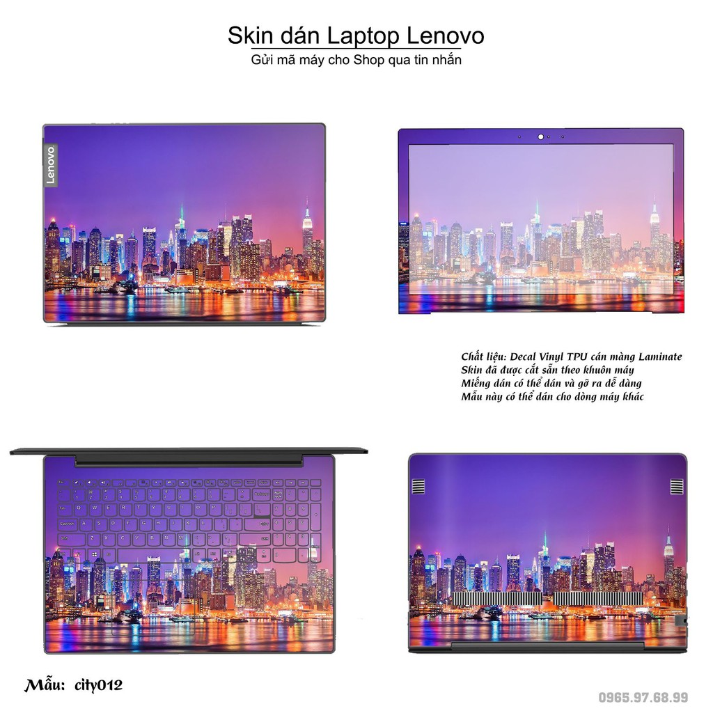 Skin dán Laptop Lenovo in hình thành phố _nhiều mẫu 2 (inbox mã máy cho Shop)