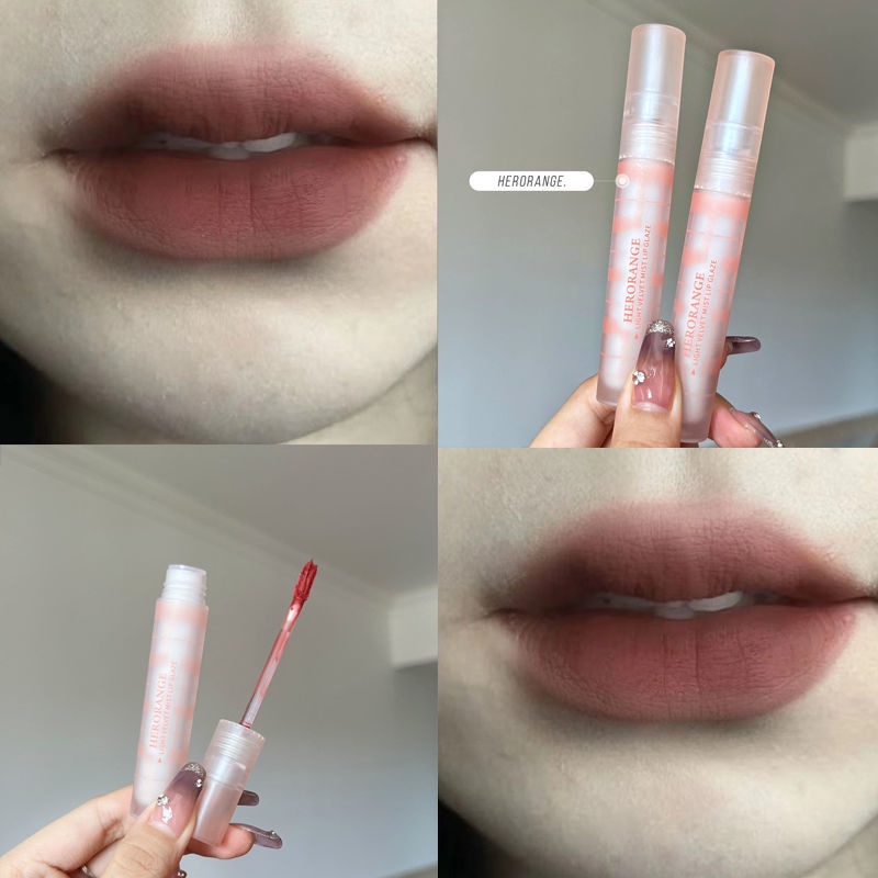 Son Môi Màu Hồng Đào Nude Đào Đất Sét Không Thấm Nước HERORANGE
