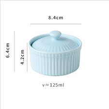 Chén Sứ Ăn Dặm Gốm Sứ Ramenkin Có Nắp 150ml Cho Bé