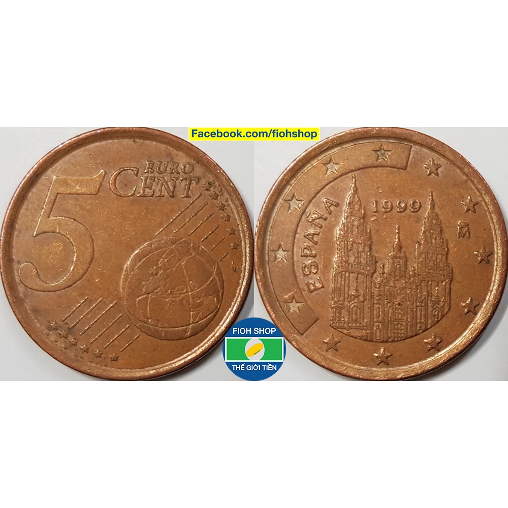 Đồng xu 5 Euro Cent Tây Ban Nha  1999-2009