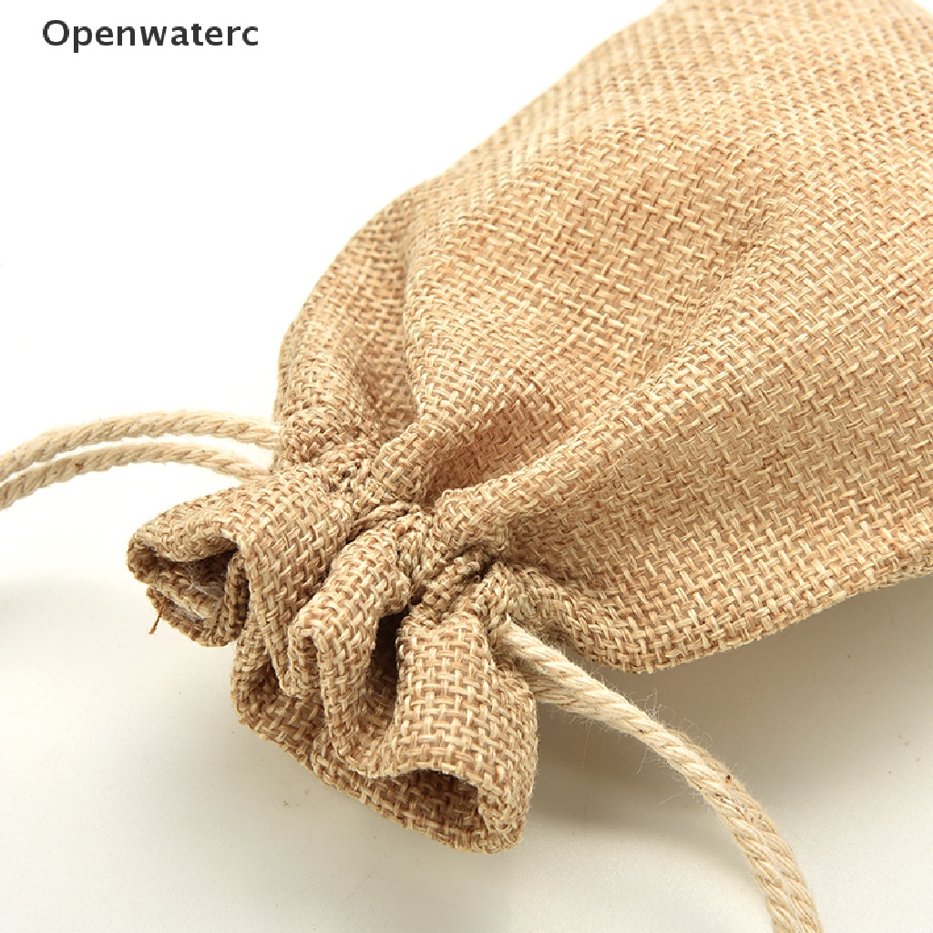 Túi Dây Rút Mini Bằng Vải Bố Mộc Mạc Trang Trí Tiệc Cưới