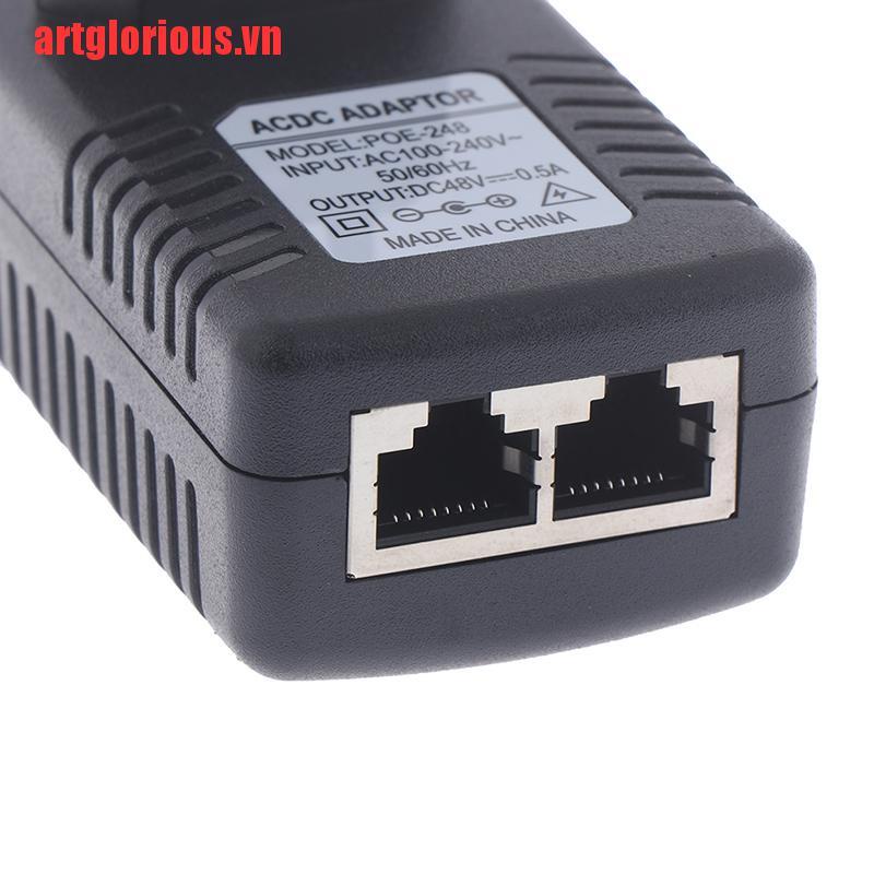 【artglorious】48V 0.5A wall eu power supply poe injector ethernet adapter ip pho